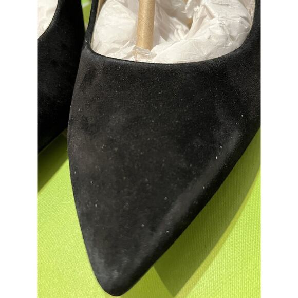 Sam Edelman Hazel Black Suede Women 7.5 Stiletto Pointed Toe Pumps Heels - Picture 6 of 10